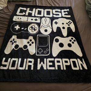 Gaming Console Blanket - Black and White
